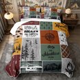 thumbnail image 1 of Manfei Jungle Deer Bear Twin Quilt Set 2 Pieces,Camping Car Twin Coverlet Set,Brown Black,1 Bedspread and 1 Pillowcase, 1 of 7