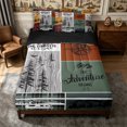 thumbnail image 1 of Manfei Jungle Deer Bear Zipper Twin Comforter Sets with Fitted Sheet and 2 Pillowcases,Camping Car Zipper Bedding Set,Brown Black,Reversible, 1 of 7