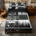 thumbnail image 1 of Manfei Jungle Deer Bear Zipper Twin Comforter Sets with Fitted Sheet and 2 Pillowcases,Camping Car Zipper Bedding Set,Olive Black,Reversible, 1 of 7