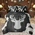 thumbnail image 1 of Manfei Jungle Deer Silhouette 7-Piece Twin Bedding Sets,Rustic Cow Hide Bedding Comforter Set,Gray Brown Sheet Sets For Men Women,Ultra Soft Home Decor Reversible, 1 of 8