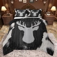 thumbnail image 1 of Manfei Jungle Deer Silhouette Bedding Comforter Set,Rustic Cow Hide Twin Comforter Sets,Gray Brown Bedding Set For Men Women,Ultra Soft Home Decor Reversible,2pcs, 1 of 8