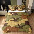 thumbnail image 1 of Manfei Jungle Duck Animal Twin Bedding, Mid Century Camouflage Bedding Comforter Set, Woodland Green, Reversible, 7pcs, 1 of 6