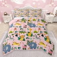 thumbnail image 1 of Manfei Jungle Leopard Cheetah Twin Comforter Set,Zoo Giraffe Zebra,Elephant,2-Piece Breathable, 1 of 8