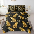 thumbnail image 1 of Manfei Jungle Leopard Child Twin Bedding Sets 7-Piece, Black Brown Bedding Comforter Set, Kawaii Cheetah Animal Reversible Sheet Sets, Microfiber Bedroom Decor, 1 of 7