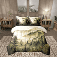 thumbnail image 1 of Manfei Jungle Tree Bedding Comforter Set 7pcs for Adult, Rustic Farmhouse Queen Bedding Sets, Yellow Watercolor Artwork Reversible Queen Sheet Sets, Lightweight Room Decor, 1 of 7