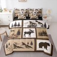 thumbnail image 1 of Manfei Jungle Wildlife 7-Piece Twin Bedding,Mountain Pine Bedding Comforter Set,Brown,Black Reversible, 1 of 7