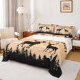 thumbnail image 1 of Manfei Jungle Wildlife Deer Twin Sheet Sets,Wild Animal Moose Twin Fitted Sheet,Brown Black Flat Sheet For Kids,Breathable Home Decor,3-Piece, 1 of 7