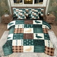 thumbnail image 1 of Manfei Jungle Wildlife Duck Twin Bedding Sets 7-Piece, Western Rustic Hunting Bedding Comforter Set, Vintage Tribal Patchwork Reversible Sheet Sets, Luxury Bedroom Decor, 1 of 8