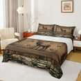 thumbnail image 1 of Manfei Jungle Wildlife Reindeer Queen Sheet Sets, Rustic Farmhouse Animal Flat Sheet, Teen Adult Man Queen Fitted Sheet, Lightweight Room Decor, 4pcs, 1 of 7