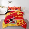 thumbnail image 1 of Manfei Kansas Full Size Comforter Sets,Rugby Sports Bedding Comforter Set,American Football Bedding Sets,Breathable Room Decorative Reversible,3pcs, 1 of 8