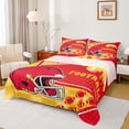 thumbnail image 1 of Manfei Kansas Queen Sheet Sets,Rugby Sports Flat Sheet,American Football Queen Fitted Sheet,Breathable Room Decorative,4-Piece, 1 of 7
