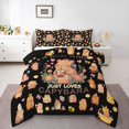 thumbnail image 1 of Manfei Kawaii Animals Queen Comforter Set,Cute Capybara Print Comforter Sets Queen,Black,Black Reversible,3pcs,1 Comforter and 2 Pillowcases, 1 of 7