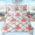 thumbnail image 1 of Manfei Kawaii Anime Girl Bedding Comforter Set 7pcs for Kids, Blue Wheat Buffalo Plaid Queen Bedding Sets, Cartoon Love Heart Reversible Queen Sheet Sets, Ultra Soft Bedroom Decor, 1 of 7