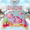 thumbnail image 1 of Manfei Kawaii Axolotl 3 Pieces Queen Comforter Set for Teens Kids,Cartoon Animal Ultra Soft Bedding Sets,Cute Marine Salamander Bedding Comforter Set Breathable,Lightweight Room Decor,Reversible, 1 of 8