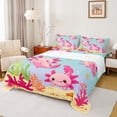thumbnail image 1 of Manfei Kawaii Axolotl 4pcs Bed Sheets for Teens Kids,Cartoon Animal King Sheets,Cute Marine Salamander Super Cozy Sheet Set,Lightweight Room Decor, 1 of 7
