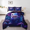 thumbnail image 1 of Manfei Kawaii Axolotl Full Size Comforter Sets 3-Piece for Teens Kids,Cartoon Animal Bedding Comforter Set,Cute Marine Salamander Lightweight Bedding Sets,Lightweight Room Decor,Reversible, 1 of 8