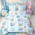 thumbnail image 1 of Manfei Kawaii Axolotl Pattern 7-Piece Twin Bedding,Ocean Themed Amphibian Bedding Comforter Set,Polkadot Reversible, 1 of 7