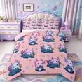 thumbnail image 1 of Manfei Kawaii Axolotl Pattern Full Size Comforter Sets,Ocean Themed Animal Bedding Comforter Set,Pink Reversible,3 Pieces,1 Comforter and 2 Pillowcases, 1 of 7