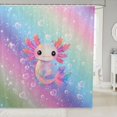 thumbnail image 1 of Manfei Kawaii Axolotl Shower Curtain 72Wx72L,Dreamy Rainbow Gradient Bathroom Curtain, 1 of 5