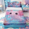 thumbnail image 1 of Manfei Kawaii Axolotl Zipper Twin Comforter Sets with Fitted Sheet and 2 Pillowcases,Ocean Amphibian Print Zipper Bedding Set,Reversible,4 Pieces, 1 of 7