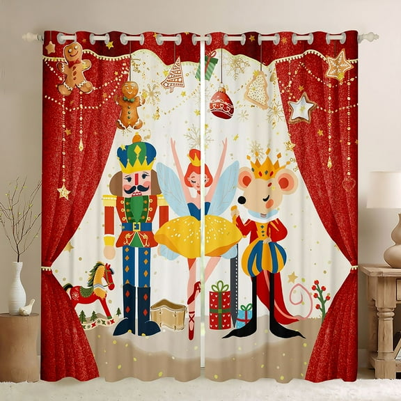 Homewish Kawaii Ballet Princess Black Out Curtains for Kids, Royal Nutcracker Guard Curtains Pack of 2 (42x63 Each), Dreamy Fairy Tale Bedroom Curtains, Curtains and Drapes Bedroom Decor