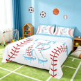 thumbnail image 1 of Manfei Kawaii Baseball King Sheets, Sport Letter RBedding, Light Blue R 4-Piece(1 Flat Sheet, 1 Fitted Sheet and 2 Pillowcases), 1 of 6