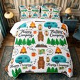 thumbnail image 1 of Manfei Kawaii Bear Twin Quilt Set 2 Pieces,Adventure RV Accessories Twin Coverlet Set,White Teal,1 Bedspread and 1 Pillowcase, 1 of 7