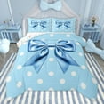 thumbnail image 1 of Manfei Kawaii Blue Bow 3 Pieces Queen Comforter Set for Teens Children Girls,Cartoon Polka Dots Ultra Soft Bedding Sets,Dreamy Princess Bedding Comforter Set,Luxury Bedroom Decor,Reversible, 1 of 8