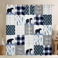 thumbnail image 1 of Manfei Kawaii Blue Buffalo Black Out Curtains for Kids, Art Abstract Patchwork Curtains Pack of 2 (42x63 Each), Rustic Farmhouse Bear Bedroom Curtains, Window Curtains Bedroom Decor, 1 of 6