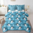 thumbnail image 1 of Manfei Kawaii Blue Penguin Bedding Comforter Set 7pcs for Kid, Antarctic Wildlife Animal Queen Bedding Sets, Winter Snowflake Queen Sheet Sets, Microfiber Bedroom Decor, 1 of 7