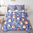 thumbnail image 1 of Manfei Kawaii Blue Penguin Twin Bedding Sets 7-Piece for Kid, Antarctic Wildlife Bedding Comforter Set, Cute Christmas Animal Sheet Sets, Ultra Soft Home Decor, 1 of 7
