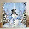 thumbnail image 1 of Manfei Kawaii Blue Snowman Curtains Pack of 2 (42x84 Each) for Kids, Rustic Xmas Tree Curtains Blackout, Merry Christmas Bedroom Curtains, Window Curtains Bedroom Decor, 1 of 6