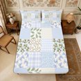 thumbnail image 1 of Manfei Kawaii Bow Fitted Sheet Full 3 Pieces,Leopard Print Plaid Bed Set,1 Fitted Sheet and 2 Pillowcases, 1 of 6