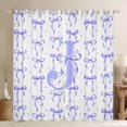 thumbnail image 1 of Manfei Kawaii Bow Personalized Initial J Blackout Curtains Set of 2 (52x84 Each) for Girls,Polka Dots Bowknot Alphabet Window Curtains for Kids Teens,Ultra Soft Home Decor, 1 of 6