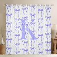thumbnail image 1 of Manfei Kawaii Bow Personalized Initial K Blackout Curtains Set of 2 (52x84 Each) for Girls,Polka Dots Bowknot Alphabet Window Curtains for Kids Teens,Lightweight Room Decor, 1 of 6