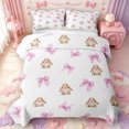 thumbnail image 1 of Manfei Kawaii Bow Rabbit Quilt Full,Cartoon Animal Full Bedspread Sets,3-Piece,1 Coverlet and 2 Pillowcases, 1 of 7
