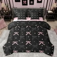 thumbnail image 1 of Manfei Kawaii Bow Tie 7-Piece Twin Bedding Sets,Cute Bowknot Ribbon Bedding Comforter Set,Rhombus Stars Pattern Sheet Sets For Girls Teens,Breathable Home Decor Reversible, 1 of 8