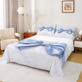 thumbnail image 1 of Manfei Kawaii Bow Tie Bed Sheets,Cute Bowknot Ribbon King Sheets,Blue Gray Painting Sheet Set For Girls Teens,Breathable Home Decor,4pcs, 1 of 7