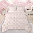 thumbnail image 1 of Manfei Kawaii Bow Tie Bedding Comforter Set,Cartoon Bowknot Ribbon Twin Comforter Sets,Girls Pink Bowtie Bedding Set For Kids,Super Cozy Room Decor Reversible,2 Pieces, 1 of 8