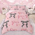 thumbnail image 1 of Manfei Kawaii Bow Tie Bedding Comforter Set,Cute Bowknot Ribbon Twin Comforter Sets,Pink Black Bedding Set For Girls Teens,Breathable Home Decor Reversible,2-Piece, 1 of 8