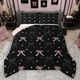 thumbnail image 1 of Manfei Kawaii Bow Tie Bedding Comforter Set,Cute Bowknot Ribbon Twin Comforter Sets,Rhombus Stars Pattern Bedding Set For Girls Teens,Breathable Home Decor Reversible,2pcs, 1 of 8
