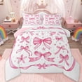 thumbnail image 1 of Manfei Kawaii Bow Tie Bedding Comforter Set,Princess Bowknot Bow Twin Comforter Sets,White Pink Bedding Set For Girl Kids,Luxury Bedroom Decor Reversible,2 Pieces, 1 of 7