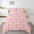 thumbnail image 1 of Manfei Kawaii Bow Tie Queen Comforter Set,Christmas Gingerbread Man Bedding Sets,Pink Brown Bedding Comforter Set For Boys Girl,Luxury Bedroom Decor Reversible,3pcs, 1 of 8
