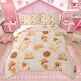 thumbnail image 1 of Manfei Kawaii Bowknot 3-Piece Full Size Comforter Sets for Preppy Children Kids,Xmas Gingerbread Man Bedding Comforter Set,Merry Christmas Snowflake Lightweight Bedding Sets, 1 of 8