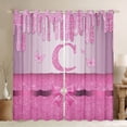 thumbnail image 1 of Manfei Kawaii Bowknot Alphabet C Black Out Curtains for Female Women Teens,Bling Glitter Splash Curtains Pack of 2 (42x63 Each),Flying Butterfly Bedroom Curtains,Dreamy Princess Room Decor, 1 of 6