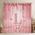 thumbnail image 1 of Manfei Kawaii Bowknot Alphabet L Curtains Pack of 2 (42x84 Each) for Female Women Teens,Bling Glitter Splash Curtains Blackout,Flying Butterfly Bedroom Curtains,Dreamy Princess Room Decor, 1 of 6