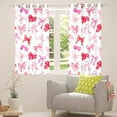 thumbnail image 1 of Manfei Kawaii Bowknot Ribbon Black Out Curtains,Cartoon Cute Bowknot Curtains Pack of 2 (42x63 Each),Pink White Red Bedroom Curtains For Girls Teens,Ultra Soft Home Decor, 1 of 6