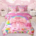 thumbnail image 1 of Manfei Kawaii Bowtie Bow 7-Piece Twin Bedding Sets,Colorful Fairy Tale Bedding Comforter Set,Cartoon Daisy Candy Pattern Sheet Sets For Girl Kids,Breathable Home Decor Reversible, 1 of 8