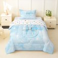 thumbnail image 1 of Manfei Kawaii Bowtie Twin Comforter Sets,Lovely Initial S Bedding Set,Blue,Polkadot Reversible,2-Piece,1 Comforter and 1 Pillowcase, 1 of 7