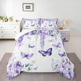 thumbnail image 1 of Manfei Kawaii Butterfly Queen Comforter Set,Purple Rustic Lavender Bedding Sets,Country Flower Floral Bedding Comforter Set For Girls Teens,Ultra Soft Home Decor,3-Piece, 1 of 7